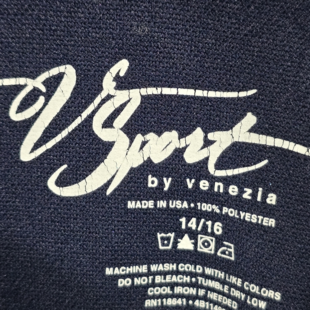 Venezia Women's Athletic Jacket in Navy and Green - Picture 6 of 6